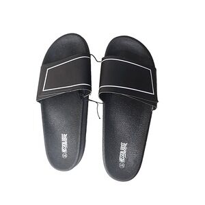 Mission Ridge‎ Men's Slides Black Strap Sandals Shoes Size  10/11 Brand New